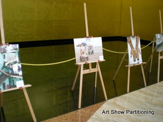 Art Show Partitioning easels at 101 Collins St foyer